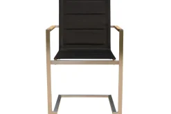 Hot Garten-Essgruppe, schwarz, Edelstahl/Teak, Ø 170 cm, 6 Freischwinger, inkl. drehbarer Granitplatte + Eiskühler, FSC®-zertifiziertes Produkt Garten-Essgruppen|Edelstahl-Gartenmöbel