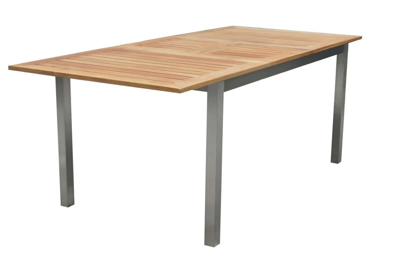 Best Garten-Essgruppe, schwarz, 150 x 90 cm, Edelstahl/Teak, Ausziehtisch, 6 Stühle, 2 Klappstühle Garten-Essgruppen
