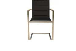 Hot Garten-Essgruppe, schwarz/graphite, Edelstahl/Glaskeramik, Tisch 200x100cm, 6 Freischwinger-Stühle, pflegeleicht Garten-Essgruppen
