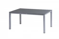 Sale Garten-Essgruppe, silber/anthrazit, Alu/Spraystone/Textilen, 160x95 cm, 6 Klappstühle Garten-Essgruppen