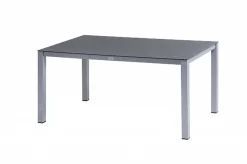 Sale Garten-Essgruppe, silber/anthrazit, Alu/Spraystone/Textilen, 160x95 cm, 4 Klappstühle Garten-Essgruppen|Aluminium-Gartenmöbel