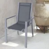 Sale Garten-Essgruppe, silber/anthrazit, Alu/Spraystone/Textilen, 160x95 cm, 4 Stapelsessel Garten-Essgruppen