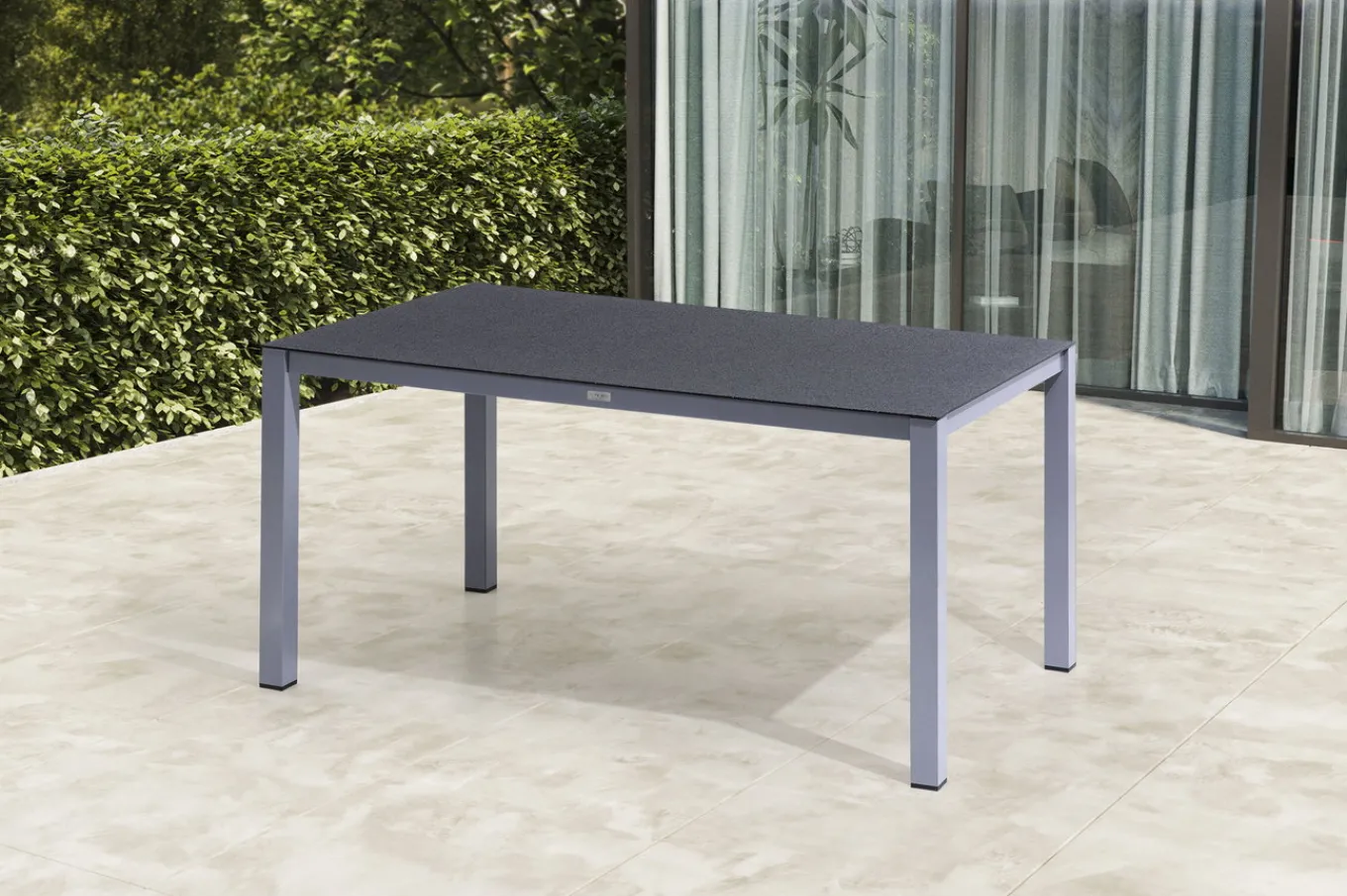 Discount Garten-Essgruppe, silber/anthrazit, Alu/Spraystone/Textilen, 160 x 95 cm, 4 Stapelsessel, 2 Klappstühle Garten-Essgruppen|Aluminium-Gartenmöbel