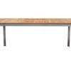 Hot Garten-Essgruppe, silber, 200/300 x 100 cm, Edelstahl/Teak, Ausziehtisch, 8 Stühle padded, 2 Klappstühle, FSC®-zertifiziertes Produkt Garten-Essgruppen