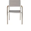 Sale Gartenessgruppe, Silber, Edelstahl/Glaskeramik, Tisch 200x100cm, 6 Stapelstühle, Bodenschoner Inklusive Garten-Essgruppen|Edelstahl-Gartenmöbel