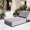 Outlet Gartenliege, hellgrau/dunkelgrau, Alu/Quick Dry Foam, inkl. Rückenkissen & verstellbarem Kopfteil Gartenliegen|Aluminium-Gartenmöbel