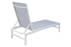 Outlet Gartenliegen-Set, creme/weiß, Aluminium, 190 x 60 cm, horizontal verstellbar, pulverbeschichtet Gartenliegen|Aluminium-Gartenmöbel