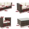 New Gartenlounge, braun marmoriert, Polyrattan, 9 Pers, wasserfeste Kissenbox Polyrattan-Gartenmöbel|Gartenlounge