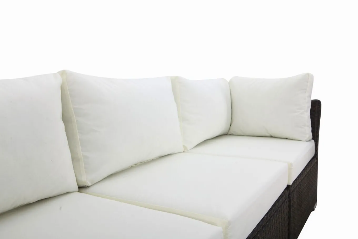 Clearance Gartenlounge, braun marmoriert, Polyrattan, für 5 Personen, wasserfeste Kissenbox Polyrattan-Gartenmöbel|Gartenlounge