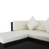 Hot Gartenlounge, creme/weiß, schwarz, Polyrattan, 5 Personen, inkl. Loungetisch, wasserfeste Kissenbox Polyrattan-Gartenmöbel|Gartenlounge