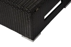 Online Gartenlounge, creme/weiß, schwarz, Polyrattan, 5 Personen, wasserfeste Kissenbox, inkl. Loungetisch Polyrattan-Gartenmöbel|Gartenlounge