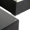 Outlet Gartenlounge, creme/weiß, schwarz, Polyrattan, 5 Personen, wasserfeste Kissenbox, inkl. Kaffeetisch Polyrattan-Gartenmöbel|Gartenlounge