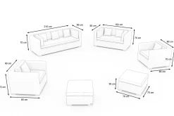Online Gartenlounge für 7 Personen, desert-beige, Alu/Polyrattan, modular verstellbar, mit Kissenboxfunktion Polyrattan-Gartenmöbel|Gartenlounge
