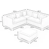 Hot Gartenlounge für 5 Personen, 4-teilig, desert-beige, Polyrattan, modular verstellbar, mit Kissenboxfunktion Polyrattan-Gartenmöbel|Gartenlounge