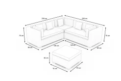 Hot Gartenlounge für 5 Personen, 4-teilig, desert-beige, Polyrattan, modular verstellbar, mit Kissenboxfunktion Polyrattan-Gartenmöbel|Gartenlounge