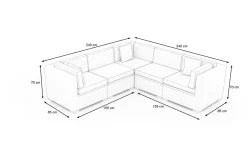 Sale Gartenlounge für 5 Personen, beige, Alu/Polyrattan, Eck- und Mittelmodule, modular verstellbar, mit Kissenboxfunktion Gartenlounge