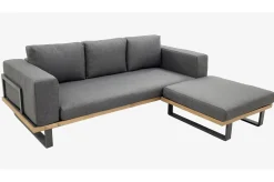 Best Gartenlounge für 3–4 Personen, Alu/Olefin/Akazie, gepolstert in grau, FSC®-zertifiziertes Produkt Gartenlounge|Aluminium-Gartenmöbel