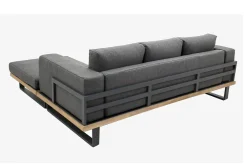 Best Gartenlounge für 3–4 Personen, Alu/Olefin/Akazie, gepolstert in grau, FSC®-zertifiziertes Produkt Gartenlounge|Aluminium-Gartenmöbel