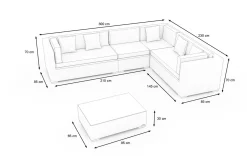 Hot Gartenlounge für 6 Personen, desert-beige, Alu/Polyrattan, modular verstellbar, mit Kissenboxfunktion Polyrattan-Gartenmöbel|Gartenlounge