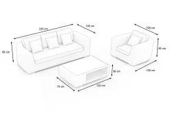 Discount Gartenlounge für 4 Personen, beige-meliert, Alu/Polyrattan, Tisch 120 x 70 cm, langlebiges Material Polyrattan-Gartenmöbel|Gartenlounge