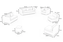 Sale Gartenlounge für 8 Personen, desert-beige, Alu/Polyrattan. modular verstellbar, mit Kissenboxfunktion Polyrattan-Gartenmöbel|Gartenlounge