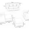 Hot Gartenlounge, 5 Personen, creme/weiß, schwarz, Polyrattan, inkl. Kaffeetisch, wasserfeste Kissenbox Polyrattan-Gartenmöbel|Gartenlounge