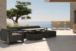 Best Gartenlounge, 5 Personen, höhenverstellbarer Tisch, Alu/Polyester Gartenlounge