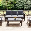Best Gartenlounge, 5 Personen, inkl. Tisch und Kissen, Aluminium Gartenlounge|Aluminium-Gartenmöbel