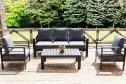 Best Gartenlounge, 5 Personen, inkl. Tisch und Kissen, Aluminium Gartenlounge|Aluminium-Gartenmöbel