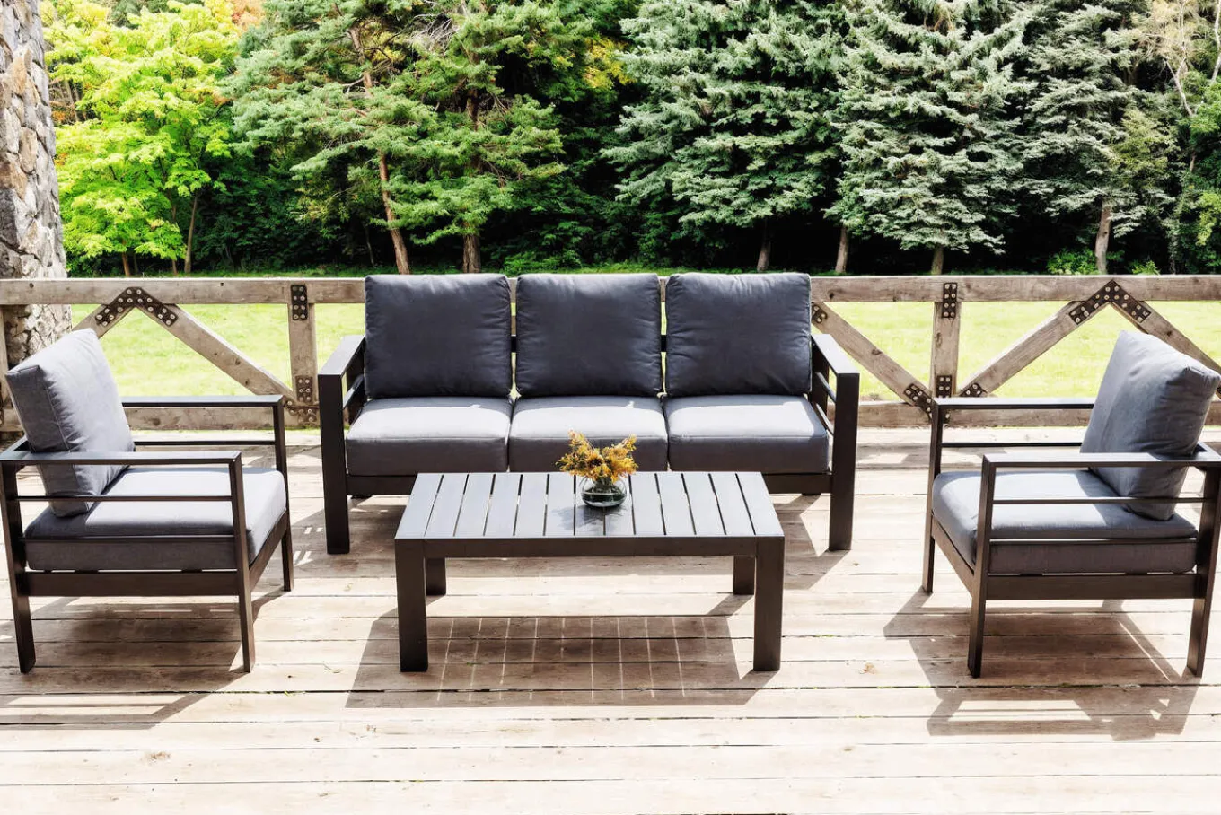 Best Gartenlounge, 5 Personen, inkl. Tisch und Kissen, Aluminium Gartenlounge|Aluminium-Gartenmöbel