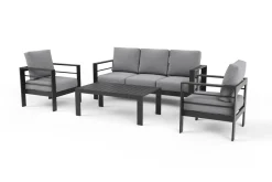 Best Gartenlounge, 5 Personen, inkl. Tisch und Kissen, Aluminium Gartenlounge|Aluminium-Gartenmöbel