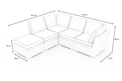 New Gartenlounge, schwarz/weiß, Alu/Polyrattan, witterungsbeständig, mit Kissenboxfunktion Gartenlounge|Aluminium-Gartenmöbel