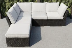 New Gartenlounge, schwarz/weiß, Alu/Polyrattan, witterungsbeständig, mit Kissenboxfunktion Gartenlounge|Aluminium-Gartenmöbel