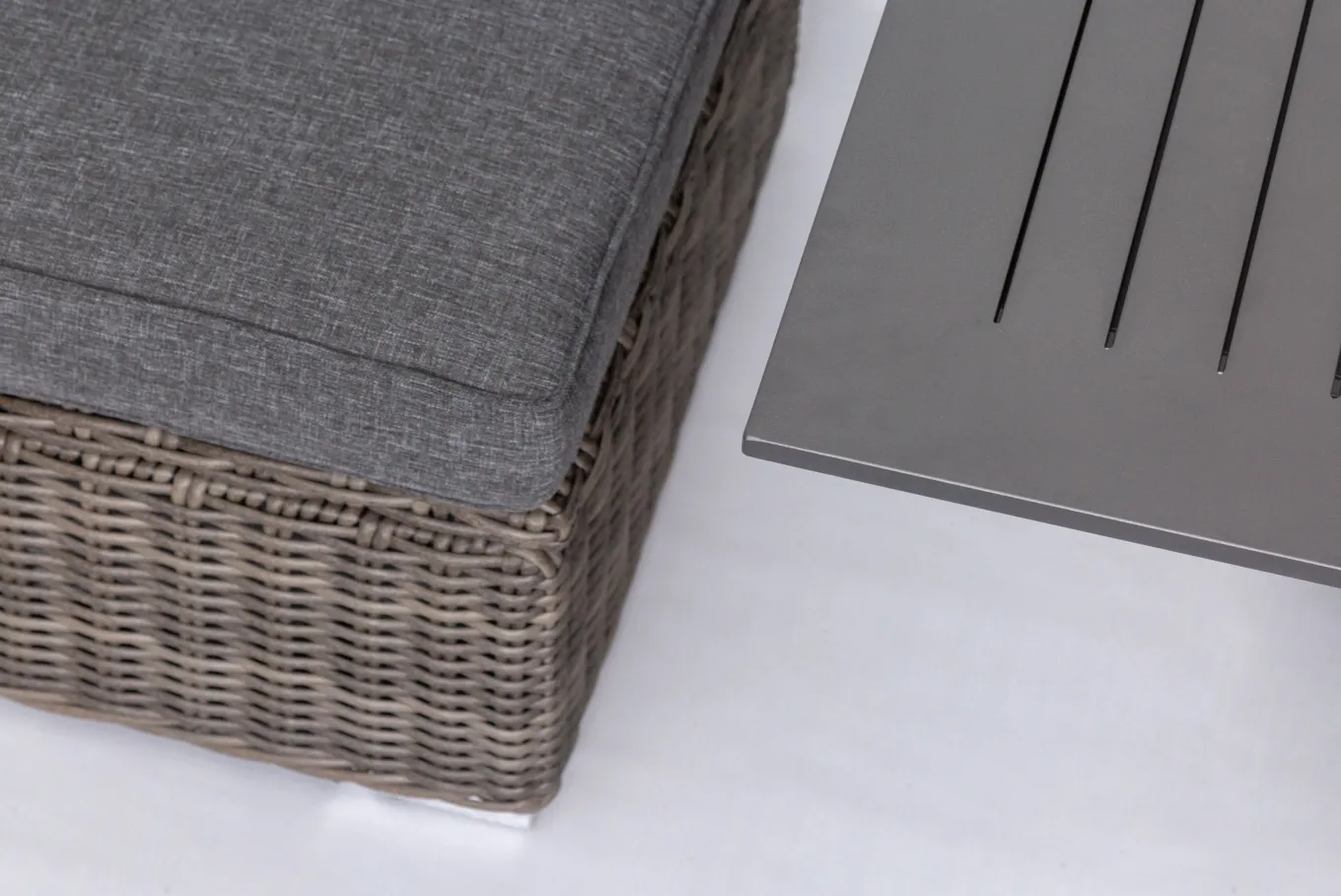 Online Gartenlounge Set, grau, Polyrattan, inkl. Loungetisch, für 5 Personen, wasserfeste Kissenbox Polyrattan-Gartenmöbel|Gartenlounge