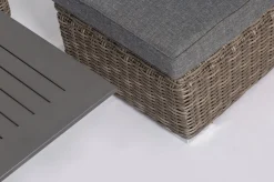 Online Gartenlounge Set, grau, Polyrattan, inkl. Loungetisch, für 5 Personen, wasserfeste Kissenbox Polyrattan-Gartenmöbel|Gartenlounge