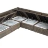 Online Gartenlounge Set, grau, Polyrattan, für 5 Personen, wasserfeste Kissenbox Polyrattan-Gartenmöbel|Gartenlounge