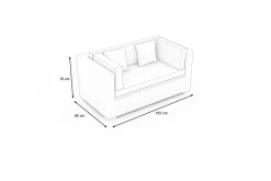 Discount Gartensofa, 2-Sitzer, desert-beige, Polyrattan, 151x84x70 cm, waschbar, mit Kissenboxfunktion Polyrattan-Gartenmöbel|Gartenbänke & Gartensofas