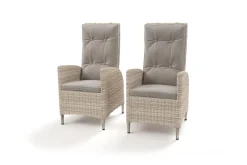 Outlet Gartenstuhl-Set, beige/anthrazit, Aluminium/Polyrattan, 55 x 65 x 112 cm, mit verstellbarer Rückenlehne Aluminium-Gartenmöbel|Gartenstühle & Gartensessel