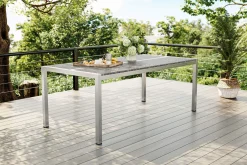 Outlet Gartentisch, graphite, Edelstahl/Glaskeramik, 200x100 cm, witterungsbeständig, kratzfest, hohe Belastbarkeit Gartentische|Edelstahl-Gartenmöbel