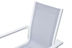 Sale Glasgow 4er Stapelsessel-Set, weiß, Alu/Textilene, 65 x 60 cm, witterungsbeständig, pulverbeschichtet, korrosionsbeständig Aluminium-Gartenmöbel|Gartenstühle & Gartensessel