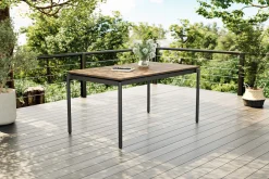 Online Glasgow Garten-Essgruppe für 4 Personen, anthrazit matt/natur, Alu/Edelstahl, klappbar, pulverbeschichtet Garten-Essgruppen|Aluminium-Gartenmöbel