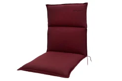 Best Green 6er-Set Sitzkissen für Niederlehner, bordeaux, recyceltes Polyester, hautsympathisch, mit Rückengurt und Bindekordeln Niedriglehner-Auflagen
