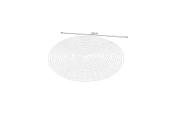 New Harmony Outdoor Teppich, Aluminium-White, rund, PET-Garn aus recyceltem Material, Ø 120 cm, für Innen- und Außenbereiche geeignet Outdoor Teppiche