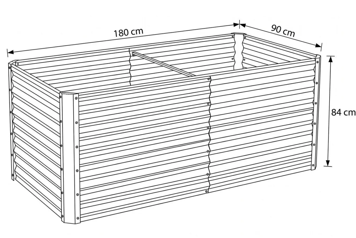 Sale Hochbeet, anthrazit, Aluminium-Zink-Stahl, pulverbeschichtet, 180 x 90 x 84 cm Hochbeet