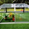 New Hochbeetaufsatz mit Schiebetüren, silber, Alu/Polycarbonat, 116x86x60 cm, pulverbeschichtet Hochbeet|Gartenmöbel-Zubehör & Ersatzteile
