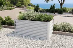 Best Hochbeet, silber, Aluminium-Zink-Stahl, pulverbeschichtet, 180 x 90 x 84 cm Hochbeet