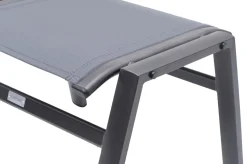 Hocker, anthrazit/grau, Alu/Textilene, 49x55x37cm Gartenstühle & Gartensessel