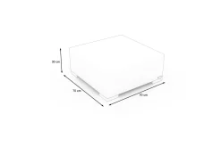 Discount Hocker, desert-beige, Aluminium/Polyrattan, 70 x 70 x 31 cm, mit Fußkappen, pflegeleicht, hohe Belastbarkeit Aluminium-Gartenmöbel|Gartenstühle & Gartensessel
