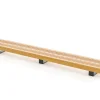New Icon Beistelltisch, schwarz/natur, Alu/zertifiziertes Teakholz, 204 x 30 x 14 cm, witterungsbeständig, zertifiziert, FSC®-zertifiziertes Produkt Gartentische|Gartenliegen