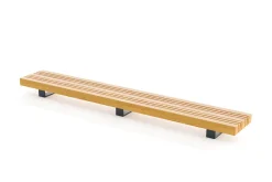 New Icon Beistelltisch, schwarz/natur, Alu/zertifiziertes Teakholz, 204 x 30 x 14 cm, witterungsbeständig, zertifiziert, FSC®-zertifiziertes Produkt Gartentische|Gartenliegen